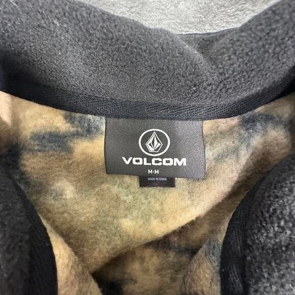 Deadstock Volcom Error 92 Dark Khaki Camo 1/4-zip Fleece Pullover Sweatshirt M - Picture 3 of 7